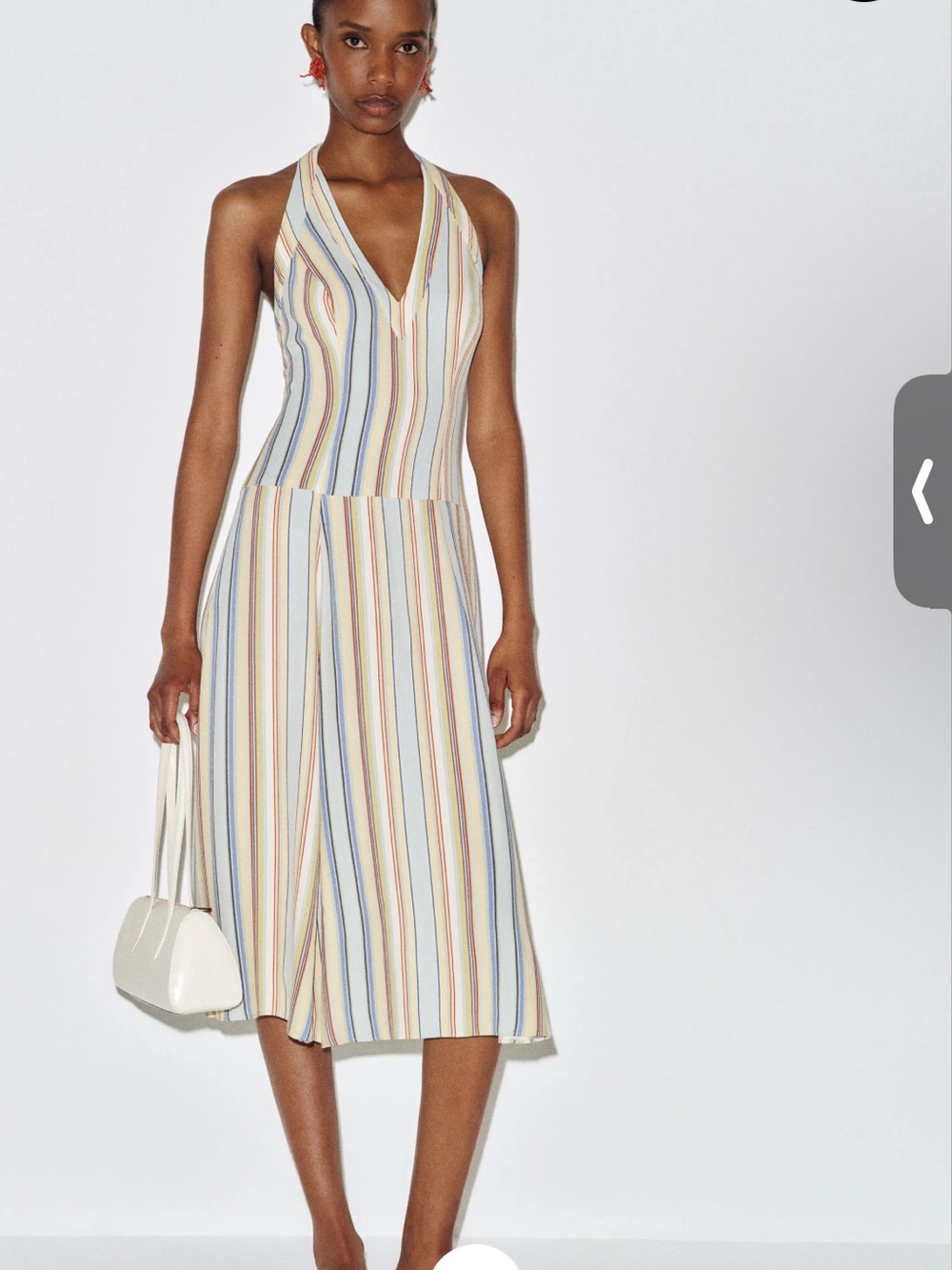Reformation - SOFIA HALTER DRESS CAPRI STRIPE SIZE 0